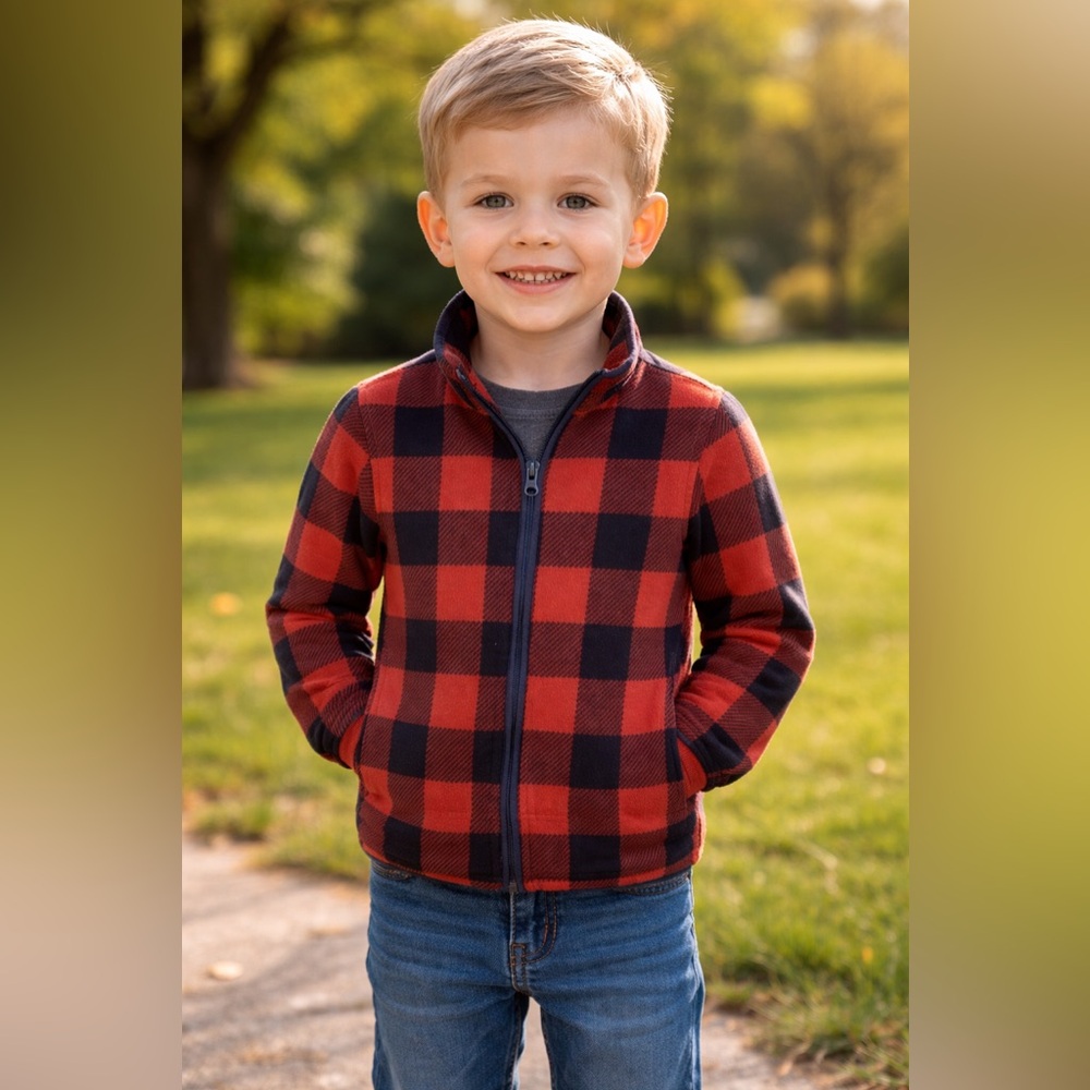 OshKosh B’gosh Plaid Fleece Zip Jacket | Size 6